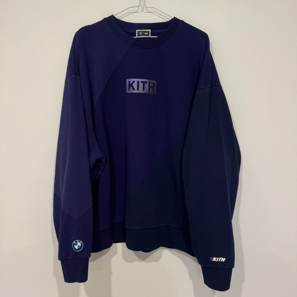 KITH x BMW Cyber Monday '24 Pullover Box Logo Sweatshirt Size XL Blue
